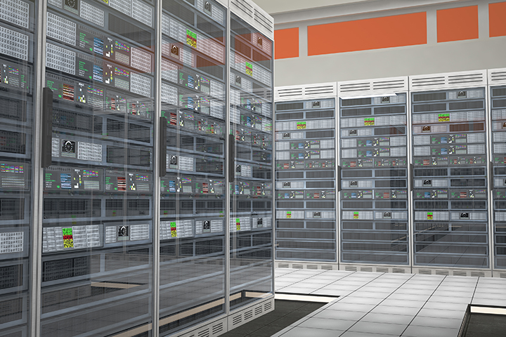 Modern Data Center Server Room